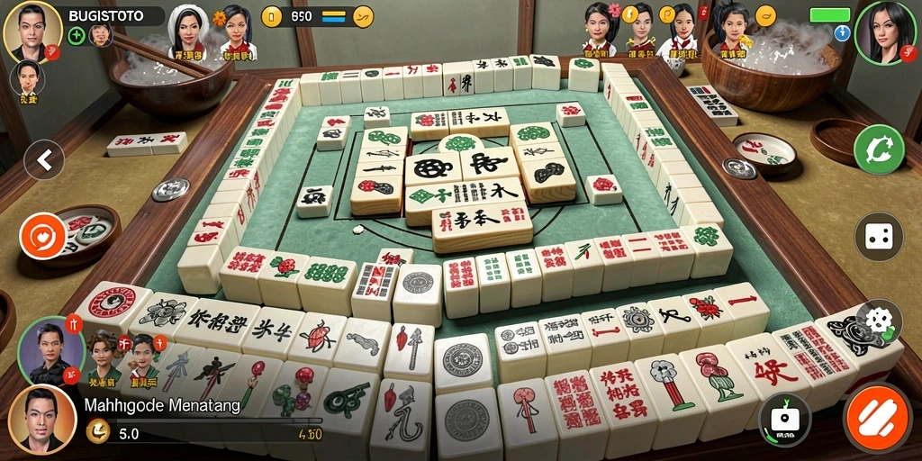 Screenshot BUGISTOTO menampilkan gameplay seru Mahjong.