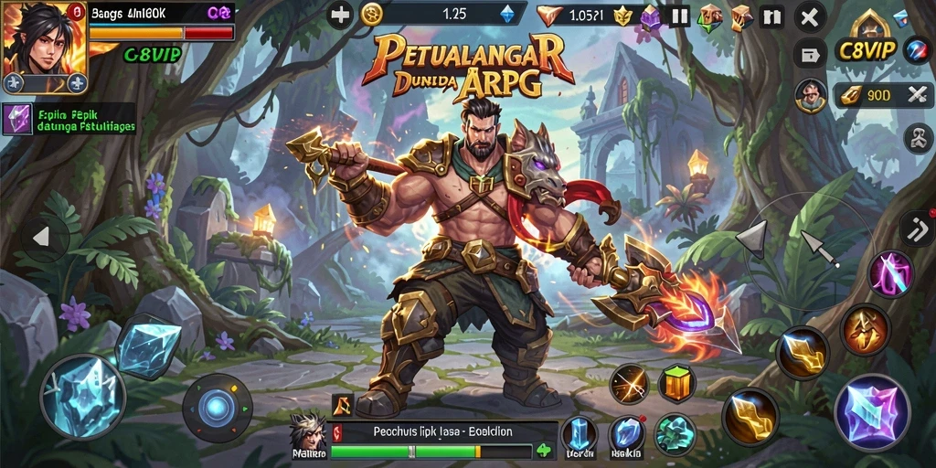 Tampilan gameplay C8VIP yang mendebarkan dalam petualangan ARPG.