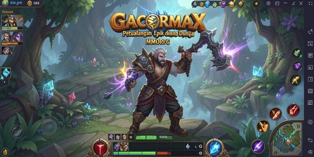 Screenshot gameplay GACORMAX yang menampilkan aksi seru dalam dunia MMORPG.