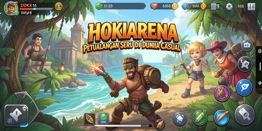Tampilan gameplay HOKIARENA yang penuh warna dan menarik.