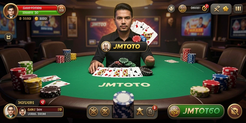 Tampilan gameplay seru di JMTOTO saat bermain poker.