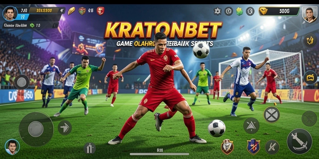 Tampilan utama KRATONBET menampilkan aksi seru pertandingan olahraga.
