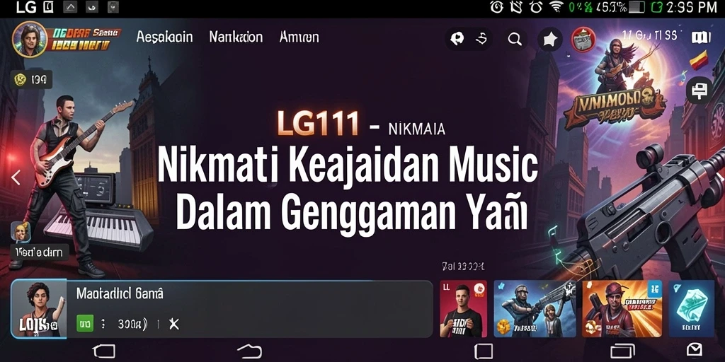 Tangkapan layar utama LG111 menampilkan antarmuka pengguna yang intuitif dan fitur playlist.
