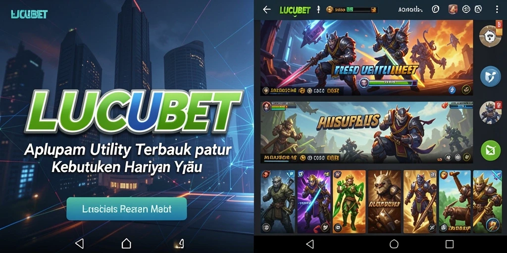 Screenshot utama LUCUBET menampilkan tampilan antarmuka aplikasi Utility yang menarik.