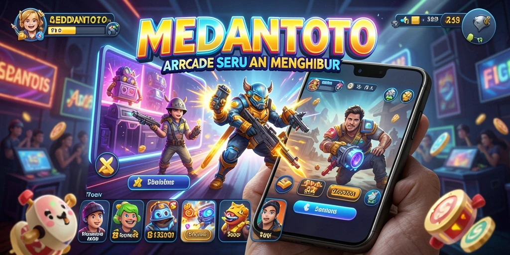 Screenshot dari gameplay seru MEDANTOTO dengan tantangan Arcade yang menarik.