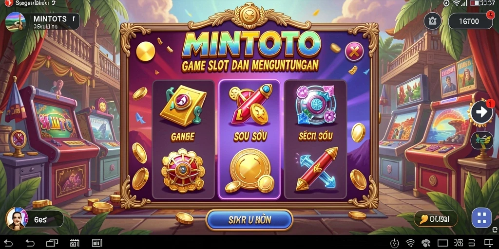 Screenshot utama MINTOTO menampilkan gameplay slot yang menarik dan menghibur.