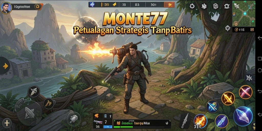 Tampilan gameplay <strong>MONTE77</strong> yang menampilkan strategi dan pertarungan epik.