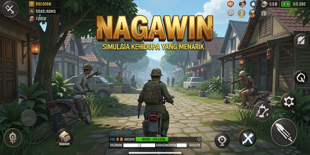 Tampilan gameplay menarik dari NAGAWIN dengan karakter dan interaksi dinamis.