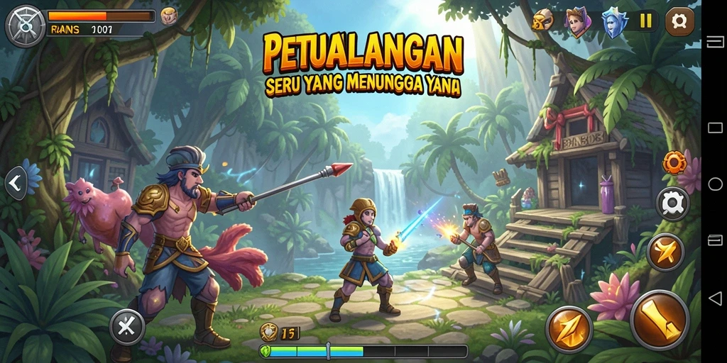 Screenshot gameplay RANS303 menampilkan petualangan yang mendebarkan.