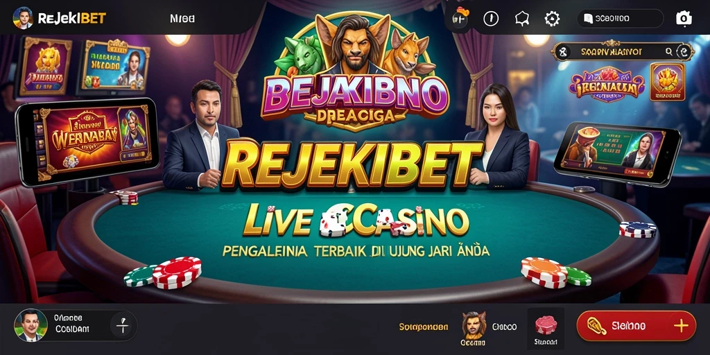 Screenshot gameplay REJEKIBET yang menampilkan pengalaman Live Casino yang seru.