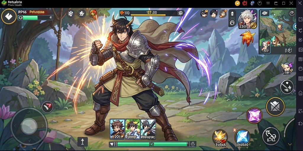 Screenshot utama RP66 menampilkan aksi seru dalam dunia anime.