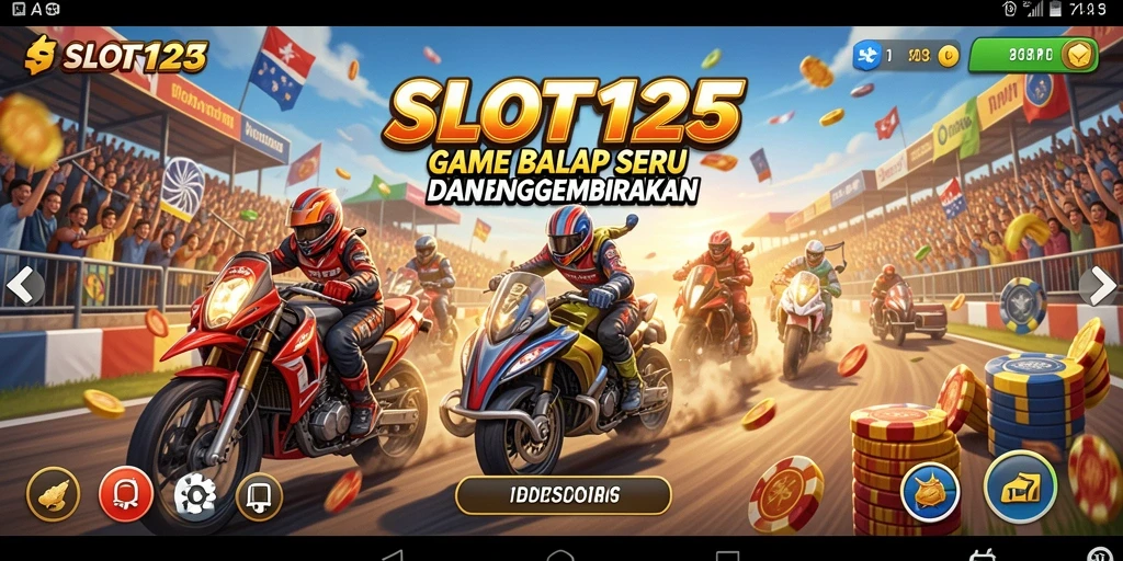 Gameplay SLOT123 yang mendebarkan di trek balap yang menantang.