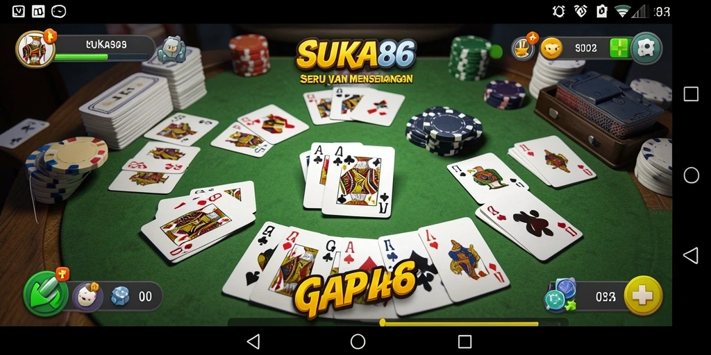 Tampilan gameplay seru dengan suasana Gaple yang menyenangkan.