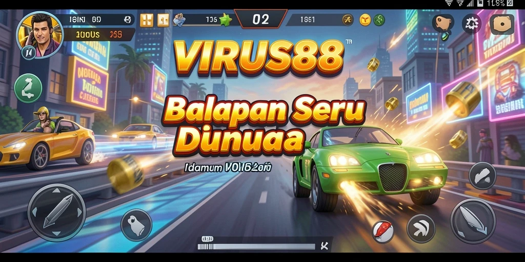 Tampilan gameplay seru dalam balapan mobil tercepat.