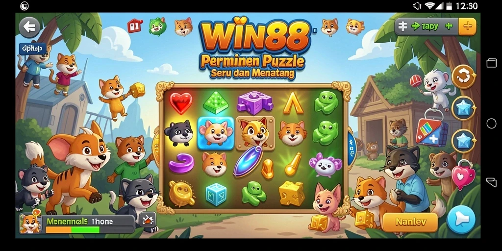 Tampilan gameplay seru WIN88 dengan berbagai puzzle menarik.